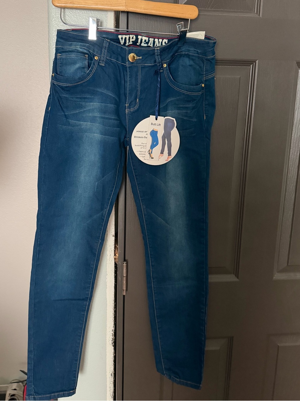 VIP Ultimate Butt Lift Jeans - Blue Distressed Stretch
